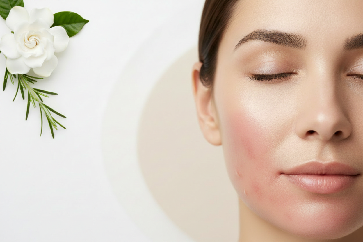 Donna con acne